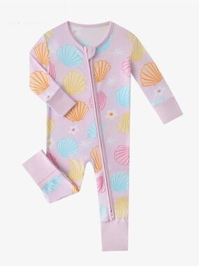 Posh Tot Pastel Seashell Bamboo Zippy